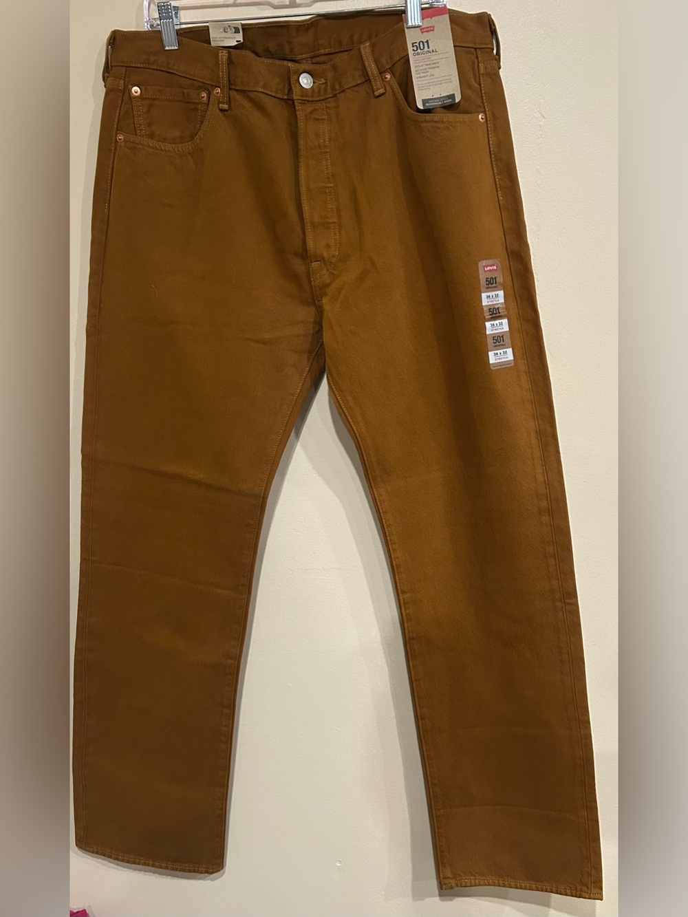 NWT Levi’s Men’s 501 Original Relaxed Stretch Straight Leg Button Fly 36 x 32